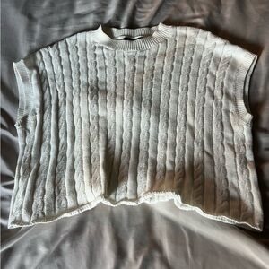 Olivacious Women's Cable Knit Sweater Vest - White